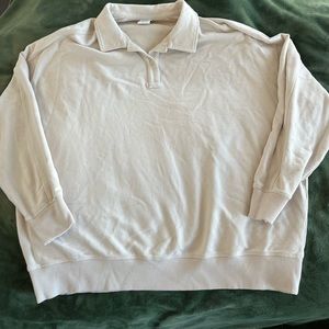 Outdoor Voices - Oatmeal Quarter Button Sweatshirt - Large